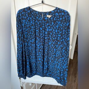Burberry Brit Blue and Black Patterned Blouse